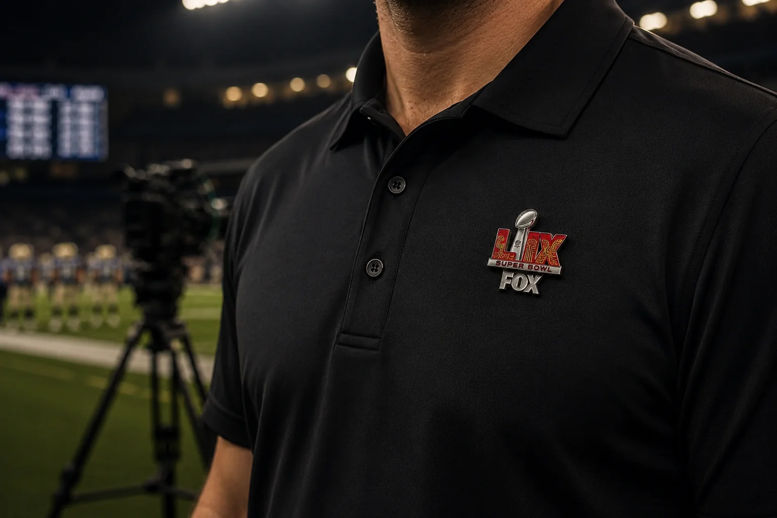 FOX Super Bowl LIX custom lanyards and lapel pins